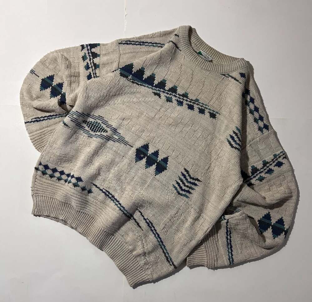 Vintage Porto Bello Geometric Pattern Knit Sweater Size S/P